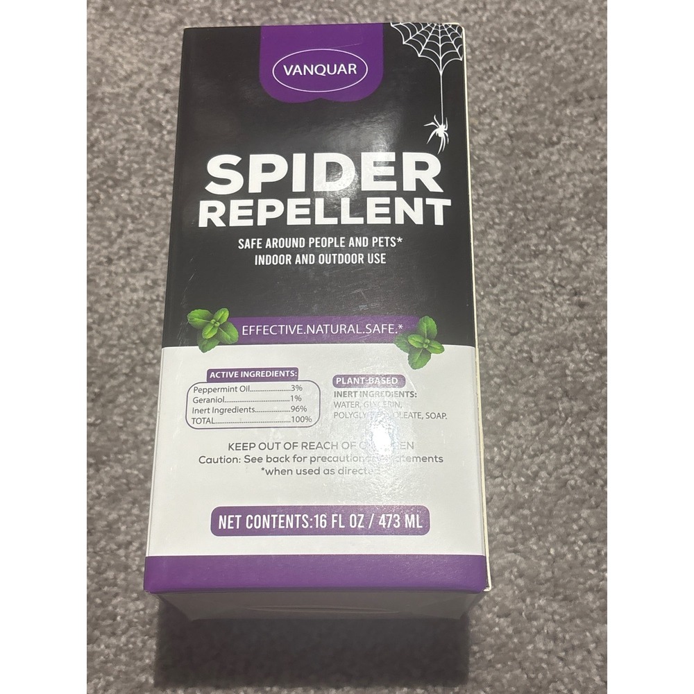 Vanquar Spider Repellent Natural Peppermint Oil Spray 16oz
